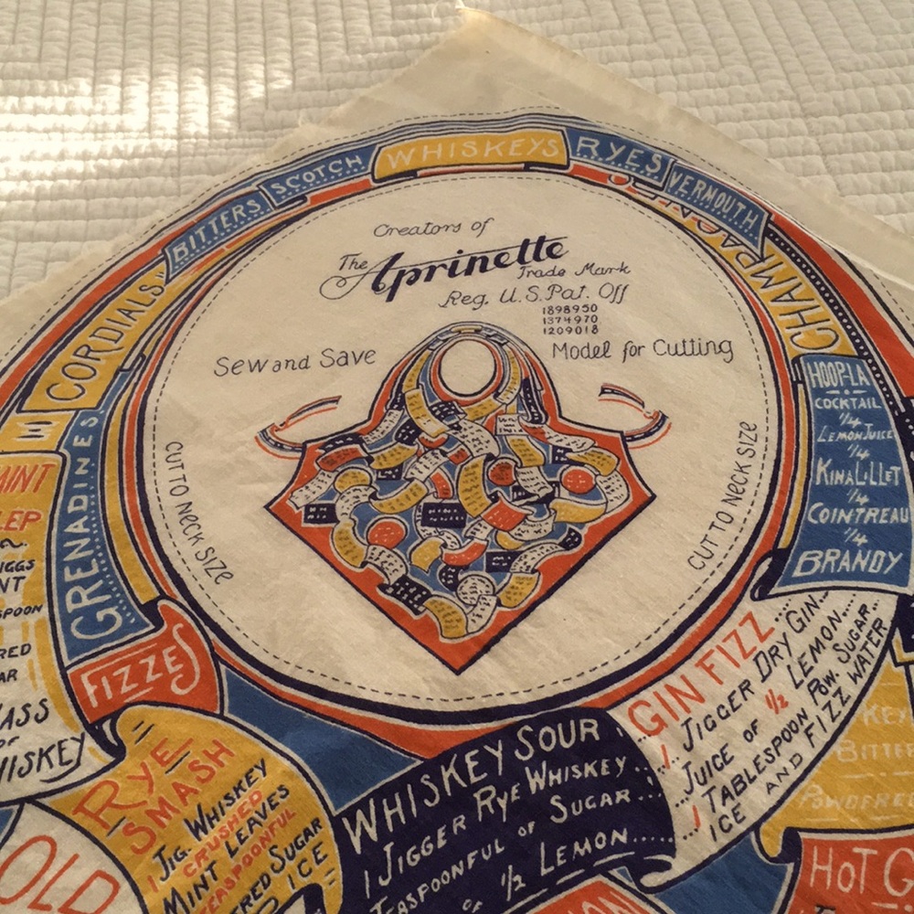 Vintage Cocktail Apron Fabric